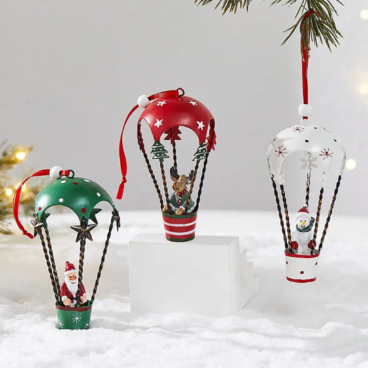 Kerst figuur in luchtballon